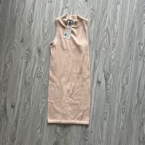 Mid thigh tan dress